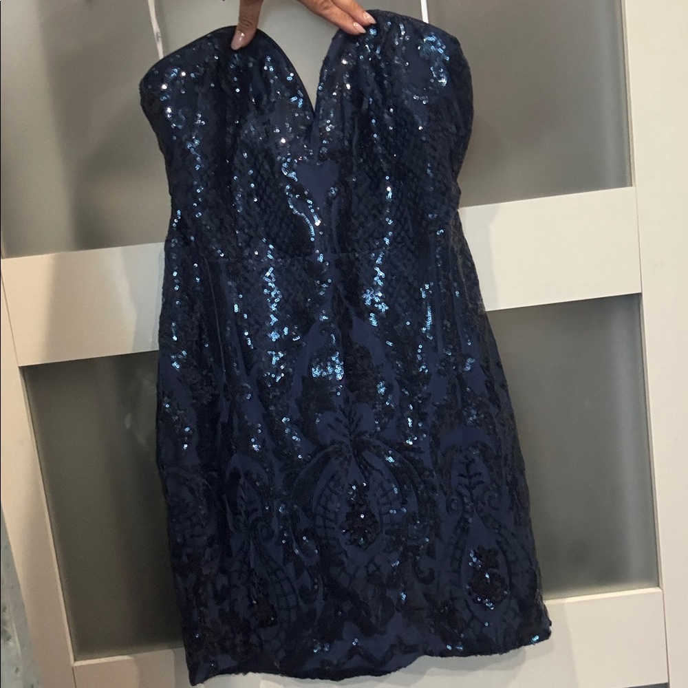 Lulus - Navy Sequin party Dress XL